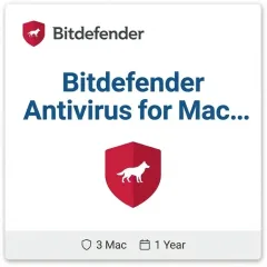 Bitdefender Antivirus for Mac — 3 Mac, 1 Year Bitdefender Antivirus for Mac — 3 Mac, 1 Year digital product key - original one-time purchase for Mac, digital delivery by email | FIVE CODELAB